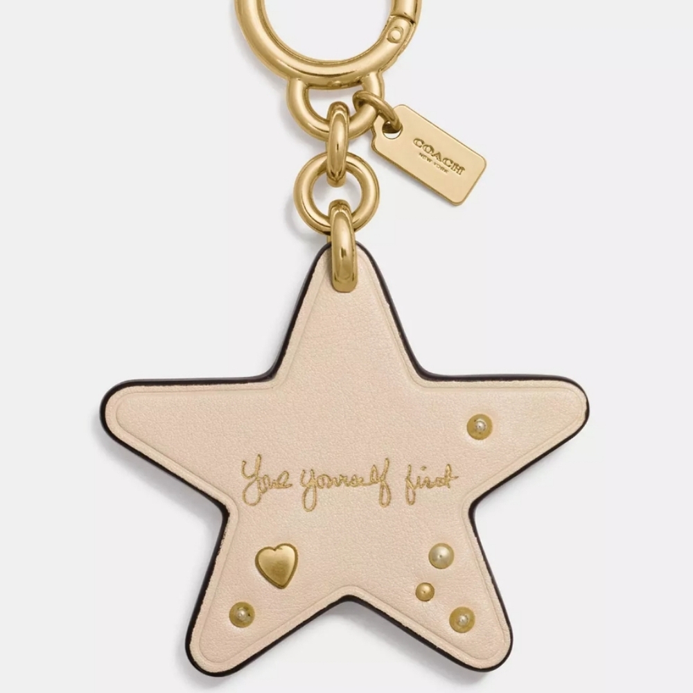 COACH x Selena Gomez leather Chalk Star Bag charm NWOT